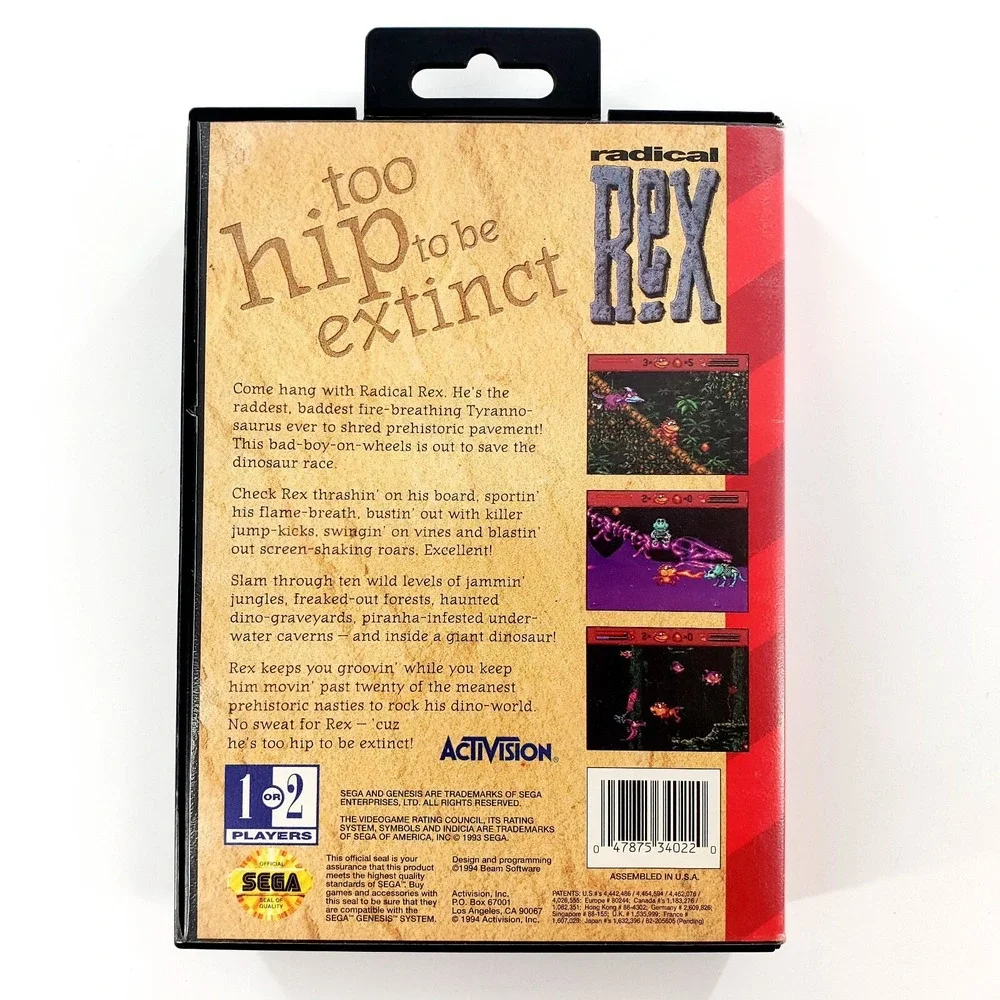Radical Rex (Sega Genesis, 1994) Authentic Complete Tested & Works